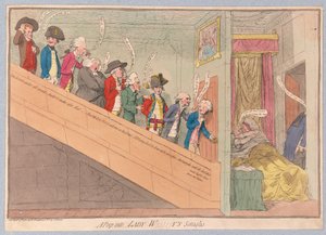レディーWののぞき見!!!!!! ys Seraglio、パブ。 1782（手描きの彫刻）