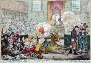 ハンナ・ハンフリーが1807年に出版した「The terrible effects of provoking a red-hot shot from the Broad Bottom