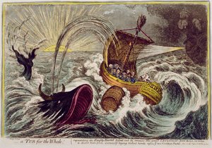 クジラの浴槽！ 1806年にハンナハンフリーによって発行された（手描きのエッチング）