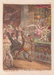 人形、パブを攻撃するPic NicsまたはHarlequin Quixotteを爆破します。 1804（手描きの彫刻）