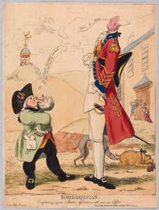 ボンバルディア人、国務省とパブのオフィスで協議。 1779（手描きの彫刻）