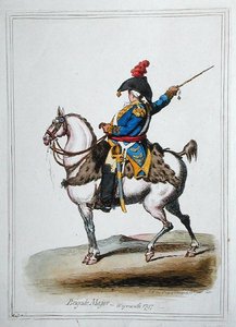 ハンナ・ハンフリーが1797年に出版した「Brigade Major」（手彩色のエッチング） 作： James Gillray