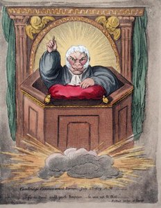 1809年にハンナ・ハンフリーが出版したケンブリッジ大学入学式説教（1809年7月2日A.M.）（手彩色刷りエッチング 作： James Gillray