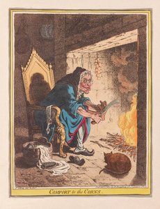 トウモロコシへの快適さ、パブ。 1800（手描きの彫刻） 作： James Gillray