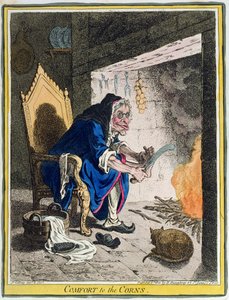 1800年にハンナハンフリーによって発行された「トウモロコシの慰め」（手描きのエッチング）