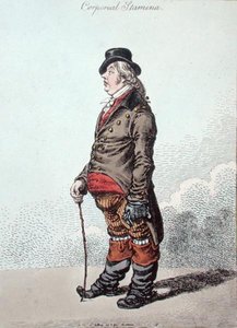 ハンナ・ハンフリーが1801年に出版した「Corporeal Stamina」（手彩色エッチング）。 作： James Gillray
