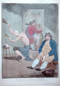 ウィリアム・ハンフリーが1785年に出版した「Evening Consolation」（手彩色の銅版画） 作： James Gillray