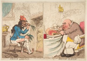 フランスの自由-イギリスの奴隷、1792年12月21日。 作： James Gillray
