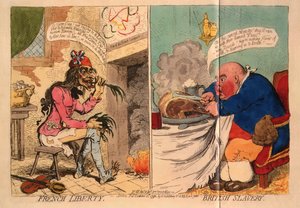 フランスの自由。イギリスの奴隷、1792年 作： James Gillray