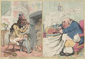 フランスの自由。イギリスの奴隷制度、1792年12月21日、1792年12月21日。 作： James Gillray