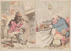 フランスの自由とイギリスの奴隷制 作： James Gillray