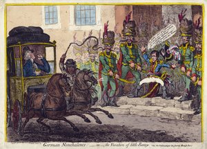 1803年「ドイツ人の無口」または「リトル・ボニーのヴェクセイション」（エングレーヴィング） 作： James Gillray
