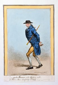 「優しいマナー、穏やかな愛情で、ウィット・ア・マン、シンプリシティ・ア・チャイルド」、1798年にハンナ・ハンフリーから出版（手描きのエッチング）