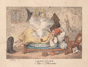 German Luxury or Repos a LAllemande、pub。 1800（手描きの彫刻）