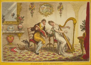 結婚前の調和、1805 作： James Gillray