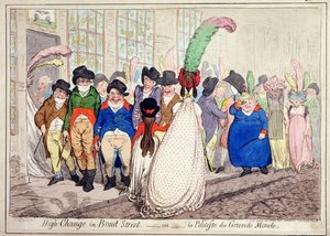 ボンドストリート、またはラポリテッセデュグランデモンドの大きな変化、1796年にハンナハンフリーによって公開（手描きのエッチング）
