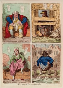 国産品。 (イングランド、スコットランド、フランス、オランダのトイレの説明と比較)。 James Gillray (1757-1815) の作品、版画と水彩 作： James Gillray