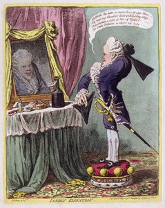 Lordly Elevation、パブ。ハンナ・ハンフリー、1802 作： James Gillray