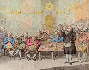 Maconic Anecdote/A Masonic Anedcote - by James Gillray (1757-1815) - カリオストロ伯爵に対するイギリスの漫画（Alessandro, Count of Cagliostro（Giuseppe Balsamo 作： James Gillray