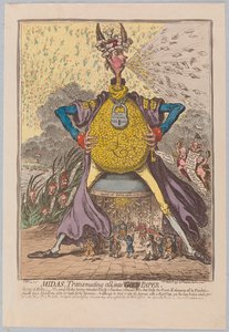 Midas、すべてを[Gold] Paper、pubに変換。 1797年（手描きの彫刻）