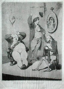 ハンナ・ハンフリーが1785年に出版した「朝の準備」（エッチング） 作： James Gillray