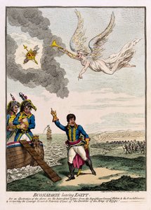 エジプトを去るナポレオン・ボナパルト（1769-1821） 作： James Gillray
