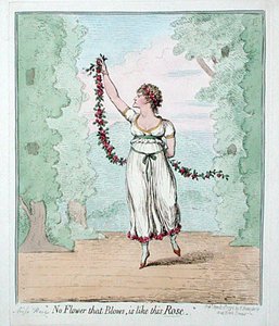 1796年にハンナ・ハンフリーが出版した「この薔薇のような花は吹かない」（手彩色のエッチング） 作： James Gillray