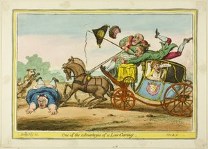 低床キャリッジの利点のひとつ 作： James Gillray
