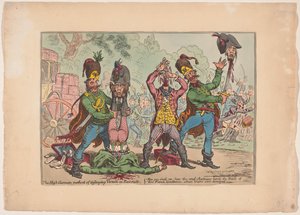 フランスの使節に対するオーストリアの扱い、1799年 Rat-stadt で害虫を破壊する高ドイツの方法 (オブジェクトのタイトル) 作： James Gillray