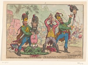 フランスの使節に対するオーストリアの扱い、1799年 Rat-stadt で害虫を破壊する高ドイツの方法 (オブジェクトのタイトル) 作： James Gillray