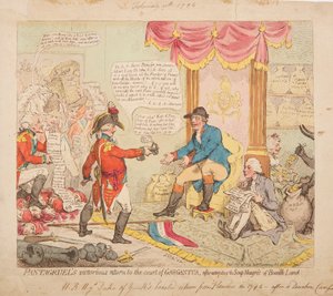 ガルガンチュアの宮廷へのパンタグリュエルの勝利の帰還 作： James Gillray