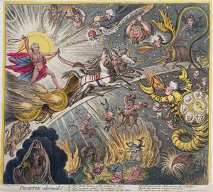 Phaeton Alarm&39;d、1808年にHannah Humphreyによって発行（エッチング、彫刻、アクアチントおよびトイレ）
