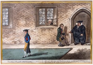 1806年にハンナハンフリーから出版された「The Rake&39;s Progress at University」からのプレート2（手塗りのエッチング）