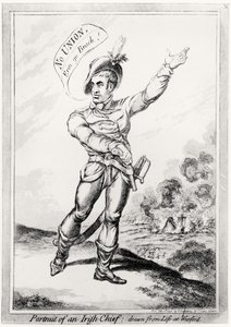 パブ、ウェックスフォードでの生活から描かれた、アイルランドの首長の肖像画。 H.ハンフリー作、1798年7月10日（色については123751を参照）
