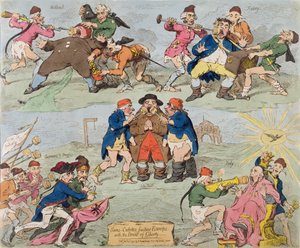 Sans-Culottes Feeding Europe with Bread of Liberty、1793年にハンナハンフリーから出版（手描きのエッチング） 作： James Gillray
