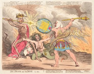 罪、死、そして悪魔、ミルトンを見よ 作： James Gillray