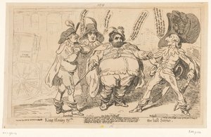 チャールズ・フォックスのスポットプリント、1788年 国王ヘンリー四世。 最後のシーン（オブジェクトのタイトル） 作： James Gillray