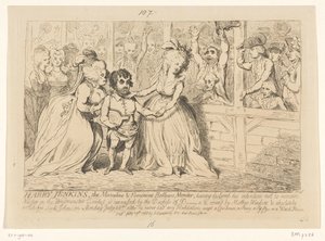 イギリスの国内政治に関する漫画、1788 年 ハリー・ジェンキンス、ザ・マスキュリン・アンド・フェミニン・ベロウ・メンダー 作： James Gillray