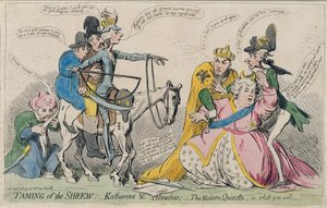 じゃじゃ馬ならし：Katherine und Petruchio、またはThe Modern Quixote、SW Foresによって1791年に出版（手描きのエッチング）
