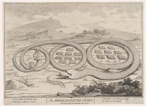 アメリカのガラガラヘビ、1782 年 4 月 12 日、1782 年 4 月 12 日。 作： James Gillray.