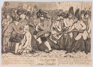 弓通りの戦い、パブ。 1788 作： James Gillray