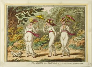 強風の中のグレイセス 作： James Gillray