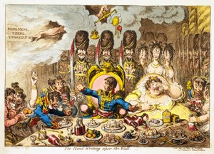 手書きの壁、パブ。 1803（手描きの彫刻） 作： James Gillray