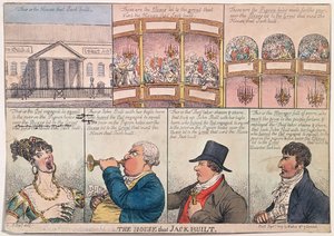 ウォーカーによって1809年に出版されたジャックが建てた家（手描きのエッチング）