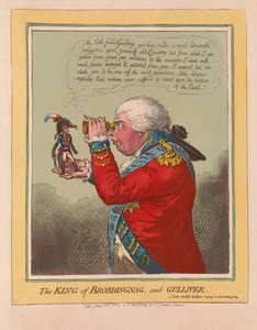 Brobdingnagの王とガリバー、パブ。 1803（手描きの彫刻）