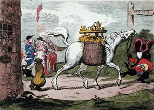 1786年にW.ホランドが出版した「The Legacy」（手彩色の銅版画） 作： James Gillray