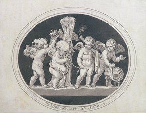 1797年にハンナハンフリーによって発行されたキューピッドとプシュケの結婚 作： James Gillray