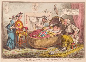 保育園;ブリタニアが平和、パブで休んでいる。 1802（手描きの彫刻）