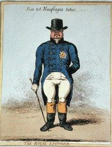 ロイヤルラウンジャー」（手彩色のエッチング） 作： James Gillray