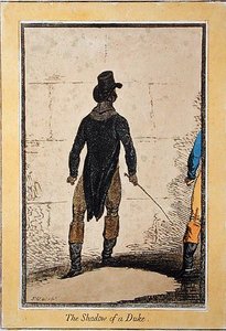 ハンナ・ハンフリーが1795年に出版した「The Shadow of a Duke」（手彩色のエッチング） 作： James Gillray